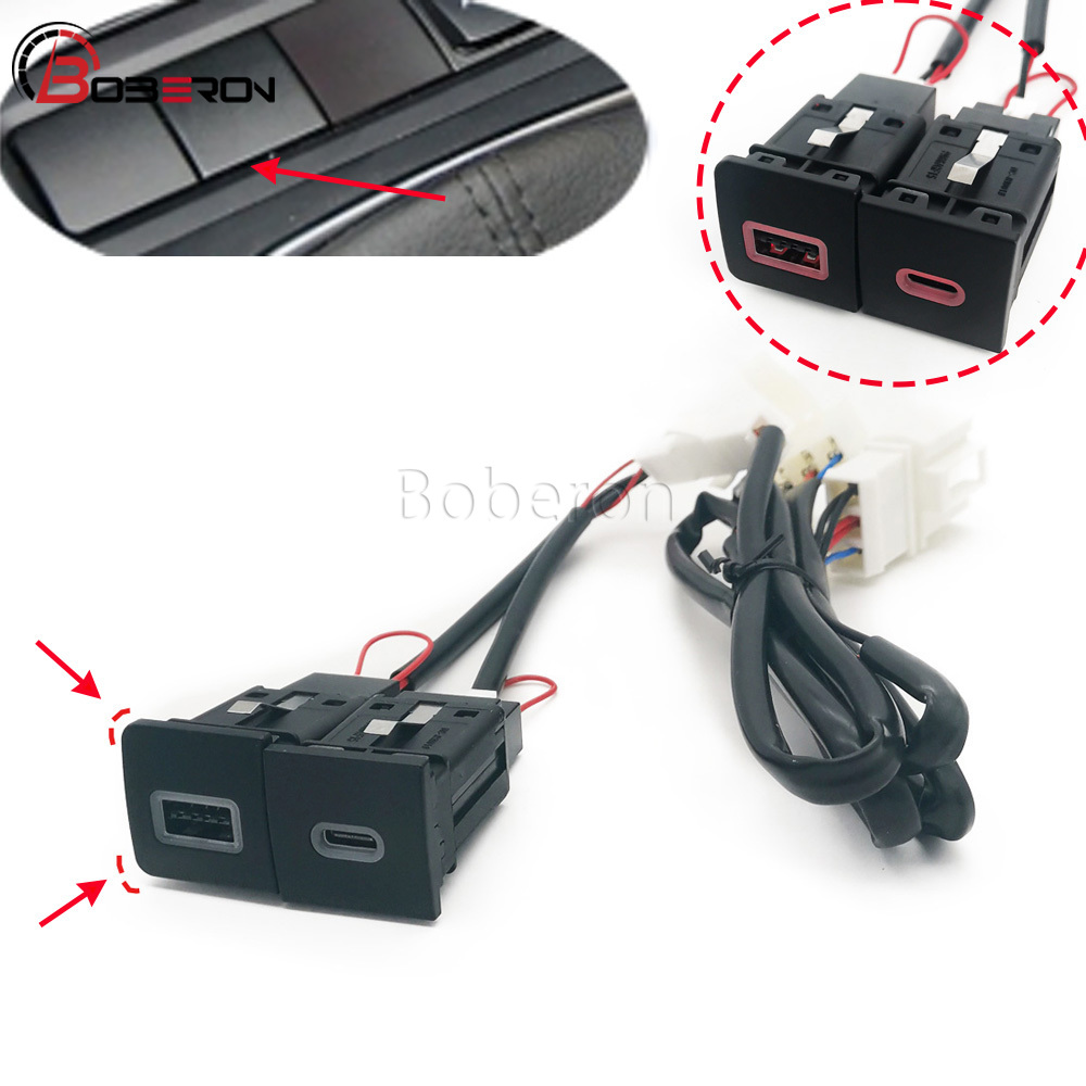 Usb C Power Adapter - Rode LED Snelle Autolader Aansluiting 12V/24V