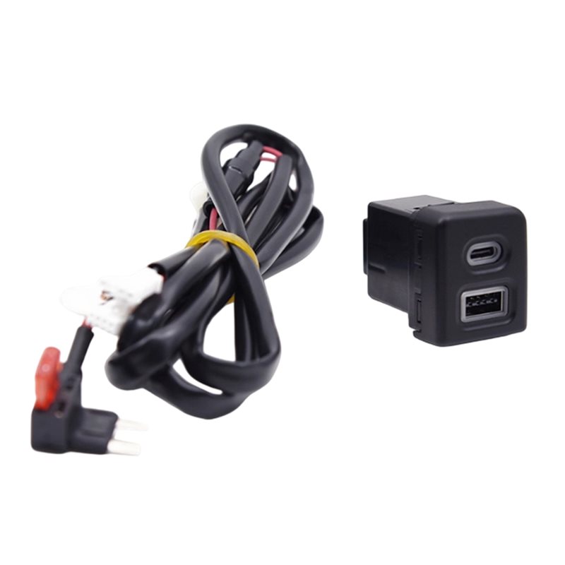 Usb C Power Adapter - Auto QC3.0 USB TYPE-C Snellaadstopcontact Telefoonoplaadpunt
