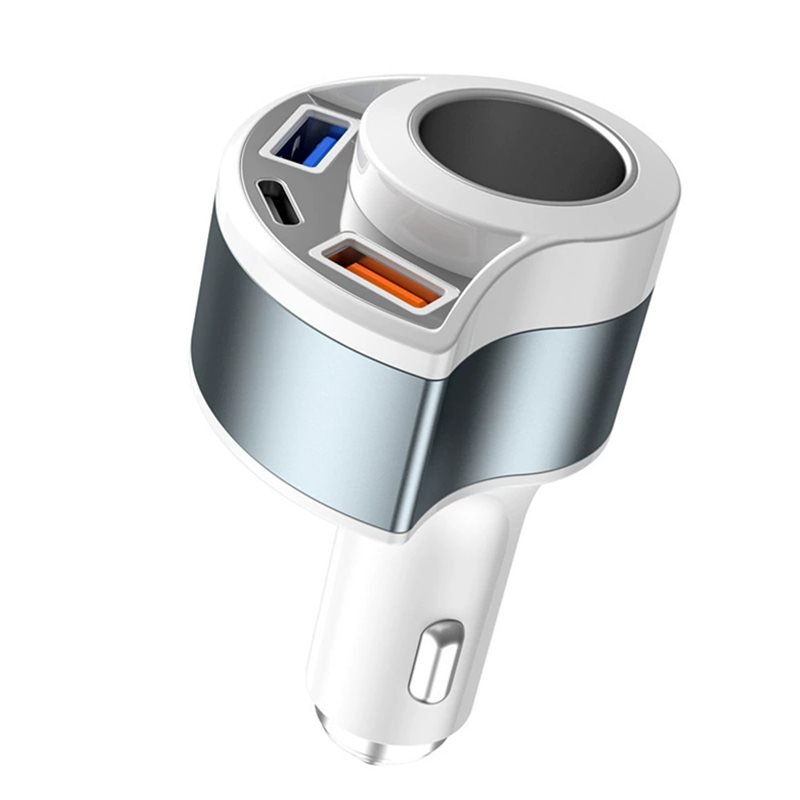 Usb C Power Adapter - Auto met sigarettenaansteker-splitter-aansluiting, snellader, multi-poort voertuigstroomadapter,