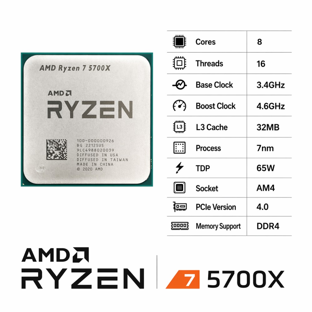 7NM AMD Ryzen 7 5700X AM4 CPU  - Amd Cpu Ryzen 7 recensie en prijs