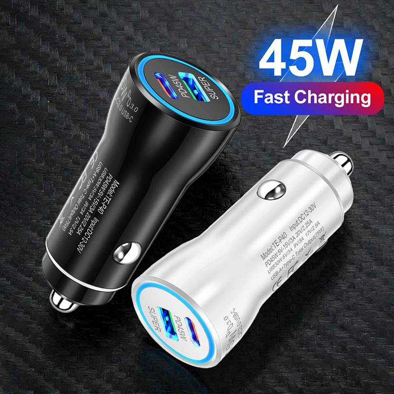 Dubbele poort 45W USB-C autola - Usb C Power Adapter recensie en prijs